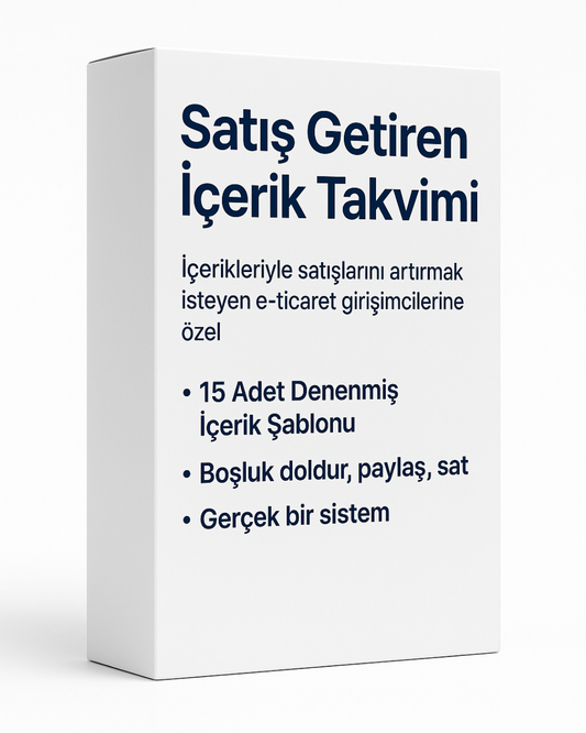 İçerik mi Planlıyorsun, Satış mı? > 15 Günlük Satış Getiren İçerik Takvimi
